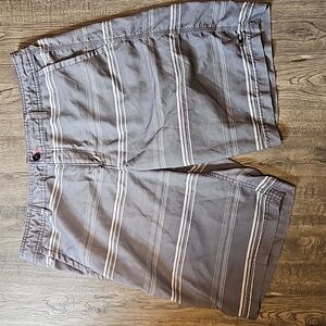 O'Neill Hybrid Size 36 Grey Striped Shorts